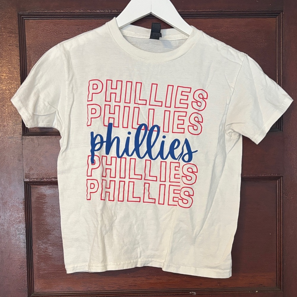 White Phillies Graphic T-Shirt - Blue & Red Logo